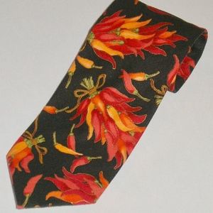 MEN'S TIE WITH ORANGE PEPPERS BY DEM CRAZY